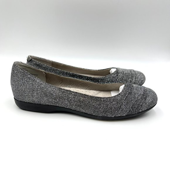 Cliffs By White Mountain Shoes - Cliffs By White Mountain Womens Clara Pewter Silver Grey Ballet Flats Shoes 8M